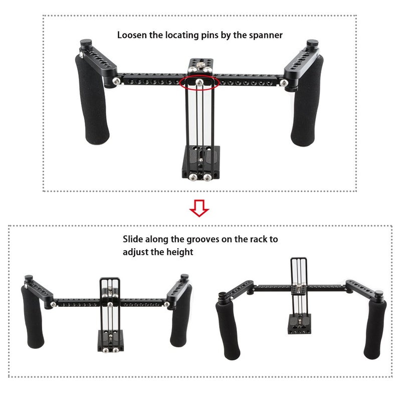 CAMVATE Monitor Cage with Adjustable Handles for 5 inch and 7 inch LCD Monitors - 1871 - Image 3